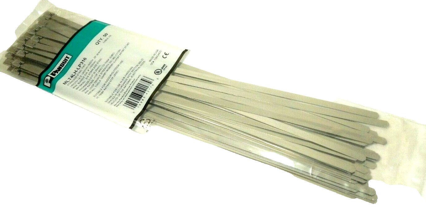 Cable Ties Panduit MLT4LH-LP316 Self Locking Stainless 14.3" QTY 50 PACK 049I3