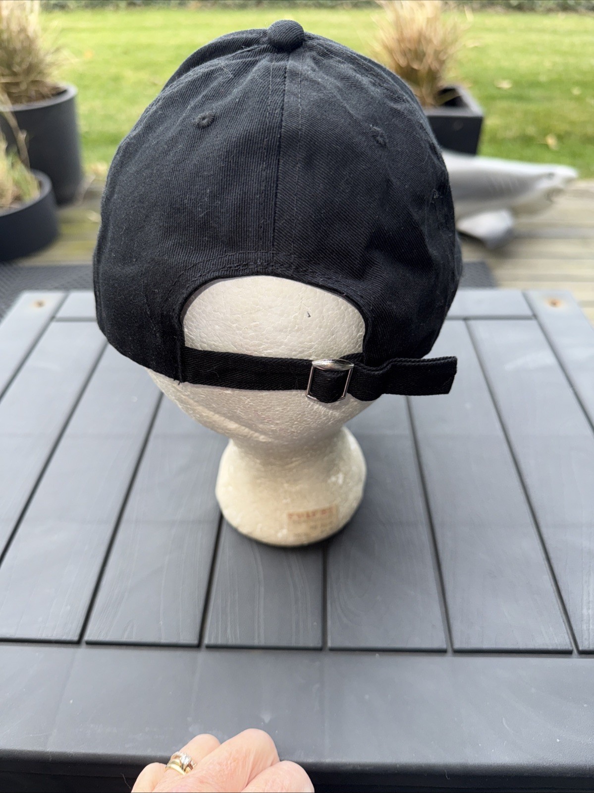 Pineapple Small embroidered front on Black Hat Cap Strap Buckle Unbranded