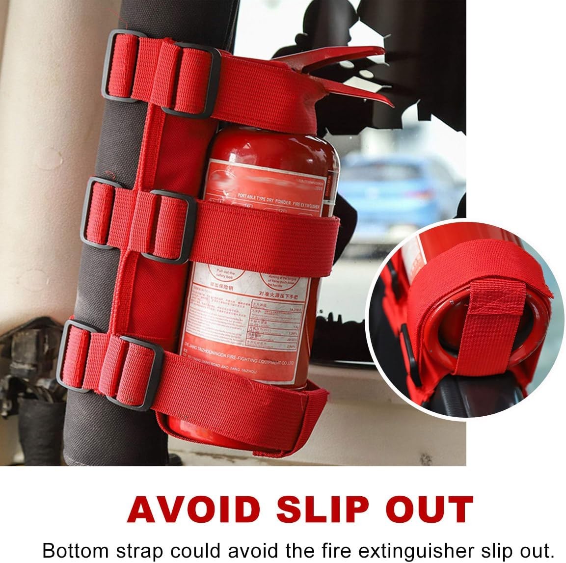 Fire Extinguisher Holder Roll Bar Mount Strap Jeep Wrangler