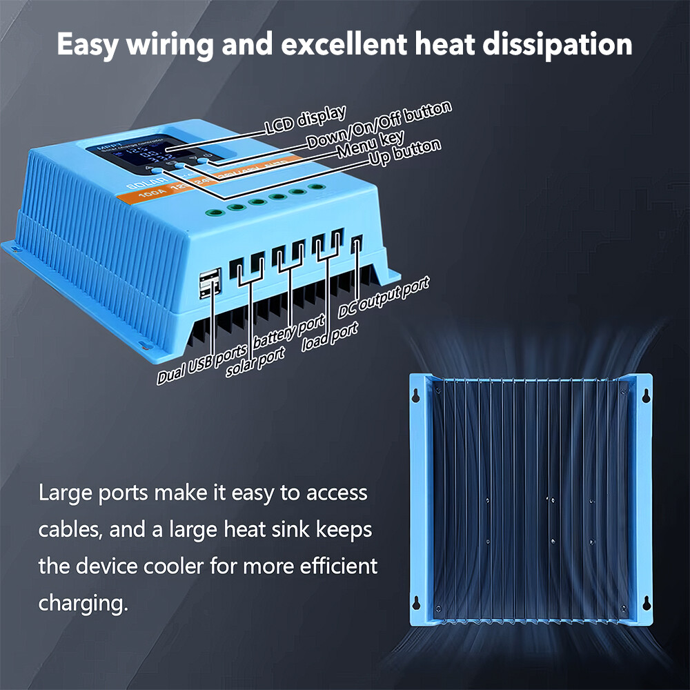 Upgrade 100A 12V/24V/36V/48V MPPT Solar Charge Controller PV Charger Controller
