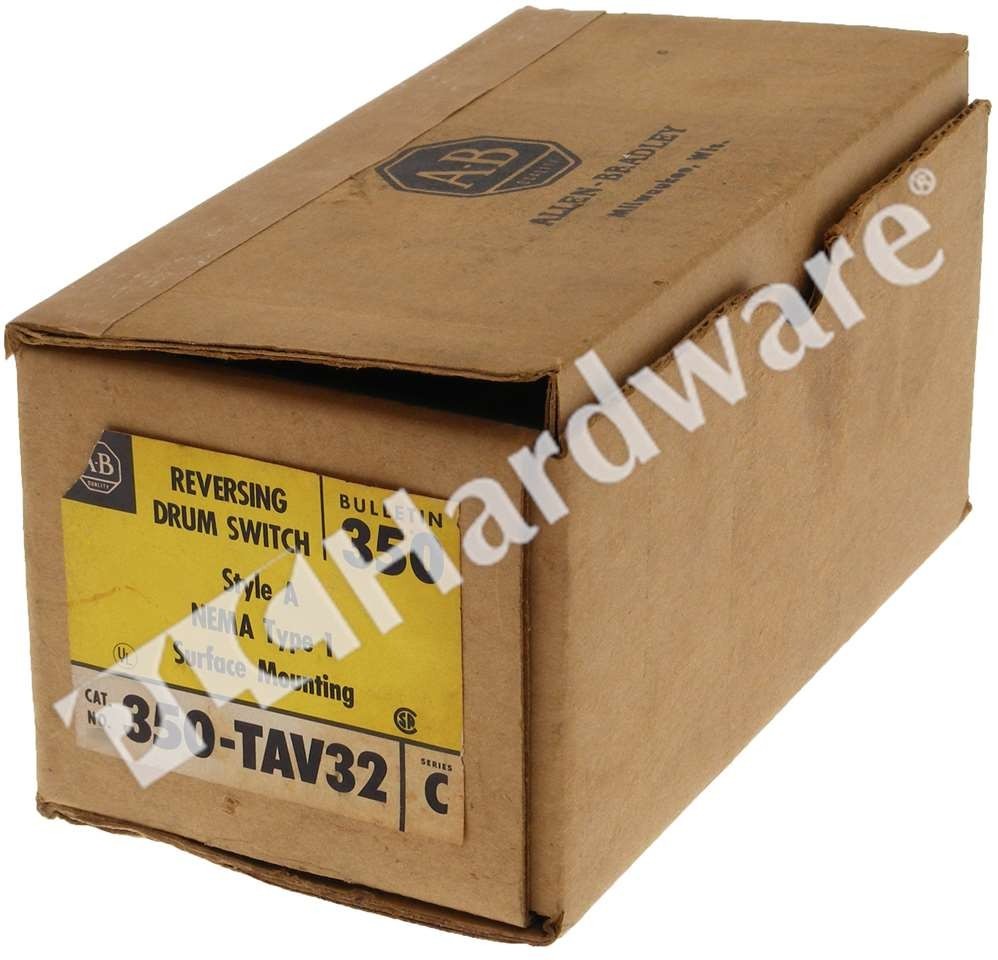 Open Pre-owned Allen Bradley 350-TAV32 Ser C 3-Position Reversing Drum Switch