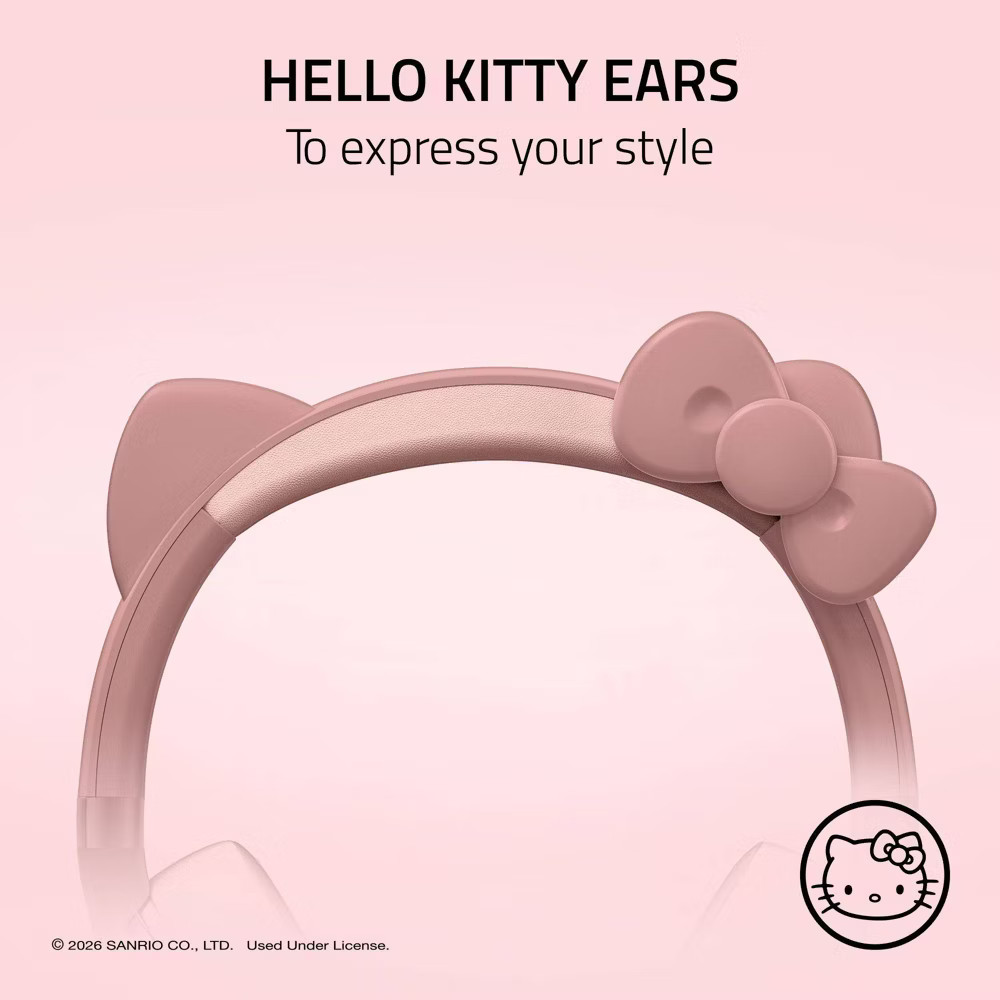Razer Kraken Kitty V2 USB Headset with Kitty Ears - Hello Kitty