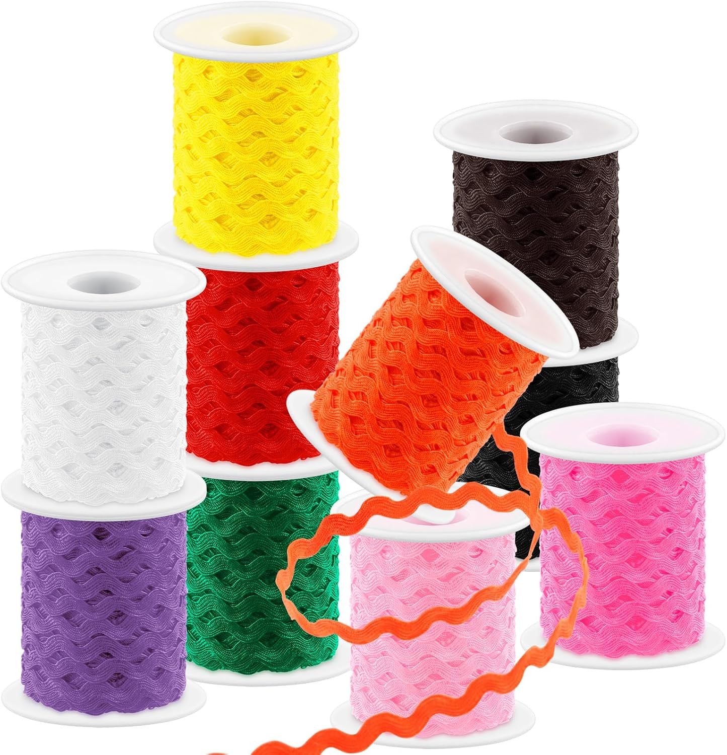 Glarks 1Pcs 27Yard/25M Pink Rick Rack Trim Ribbon Wave Sewing 27Yards/Pink