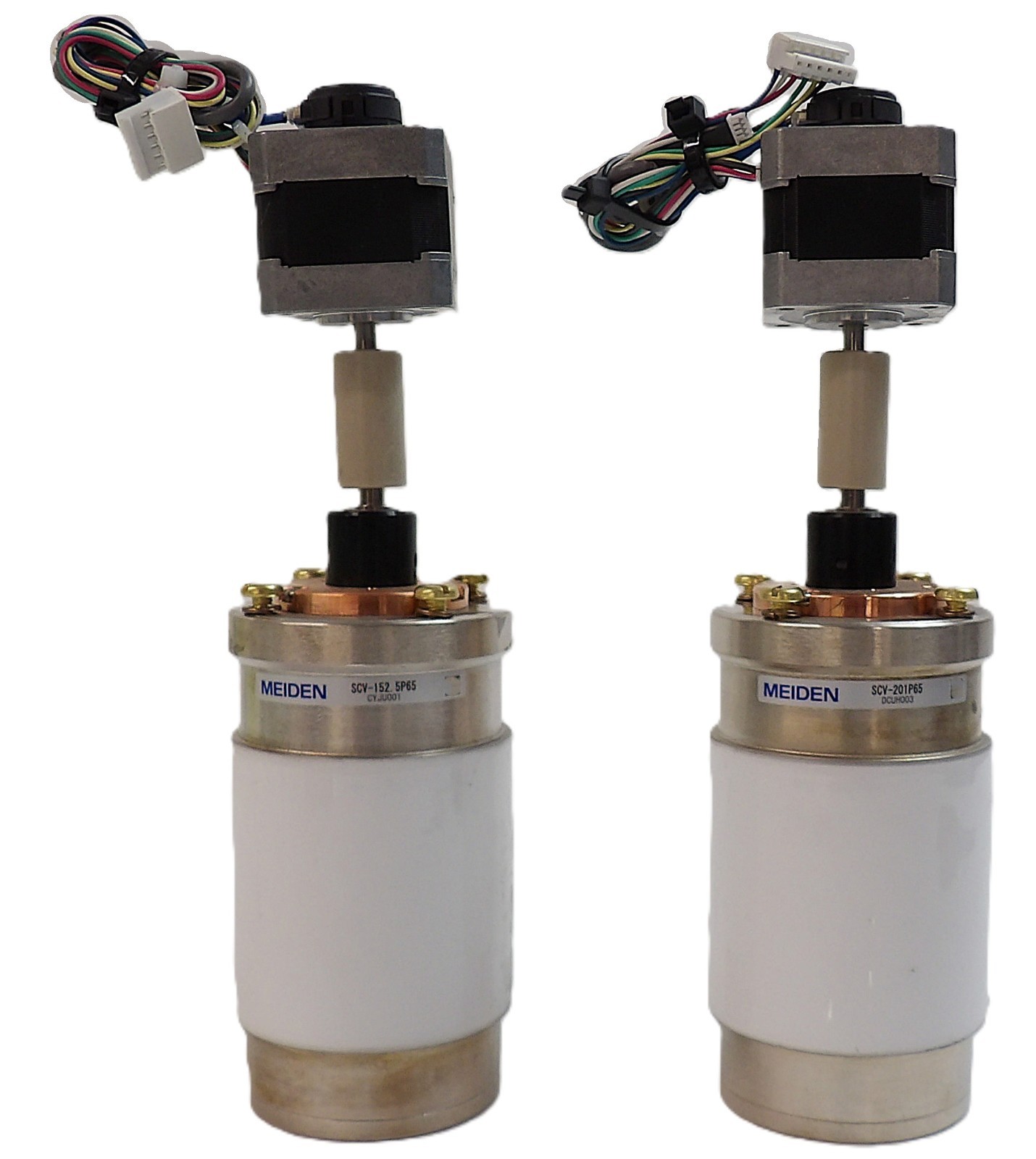 Meiden SCV-1525P65 SCV-201P65 Variable Vacuum Capacitor Lot of 2 Working