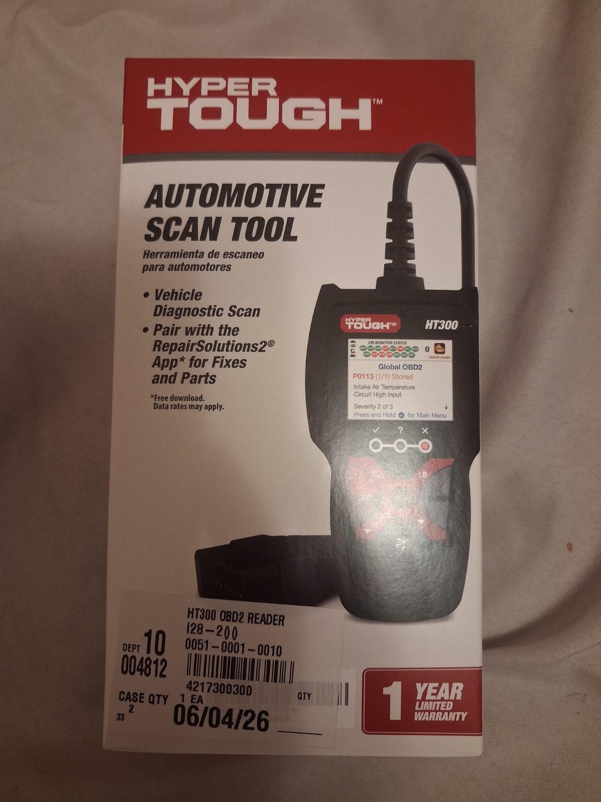 HYPER TOUGH HT300 OBD2 Automotive Scan Tool