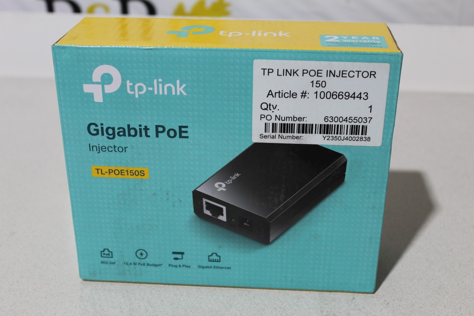 TP‑Link - Gigabit PoE Injector TL‑POE150S  (Ver 4.6) NEW