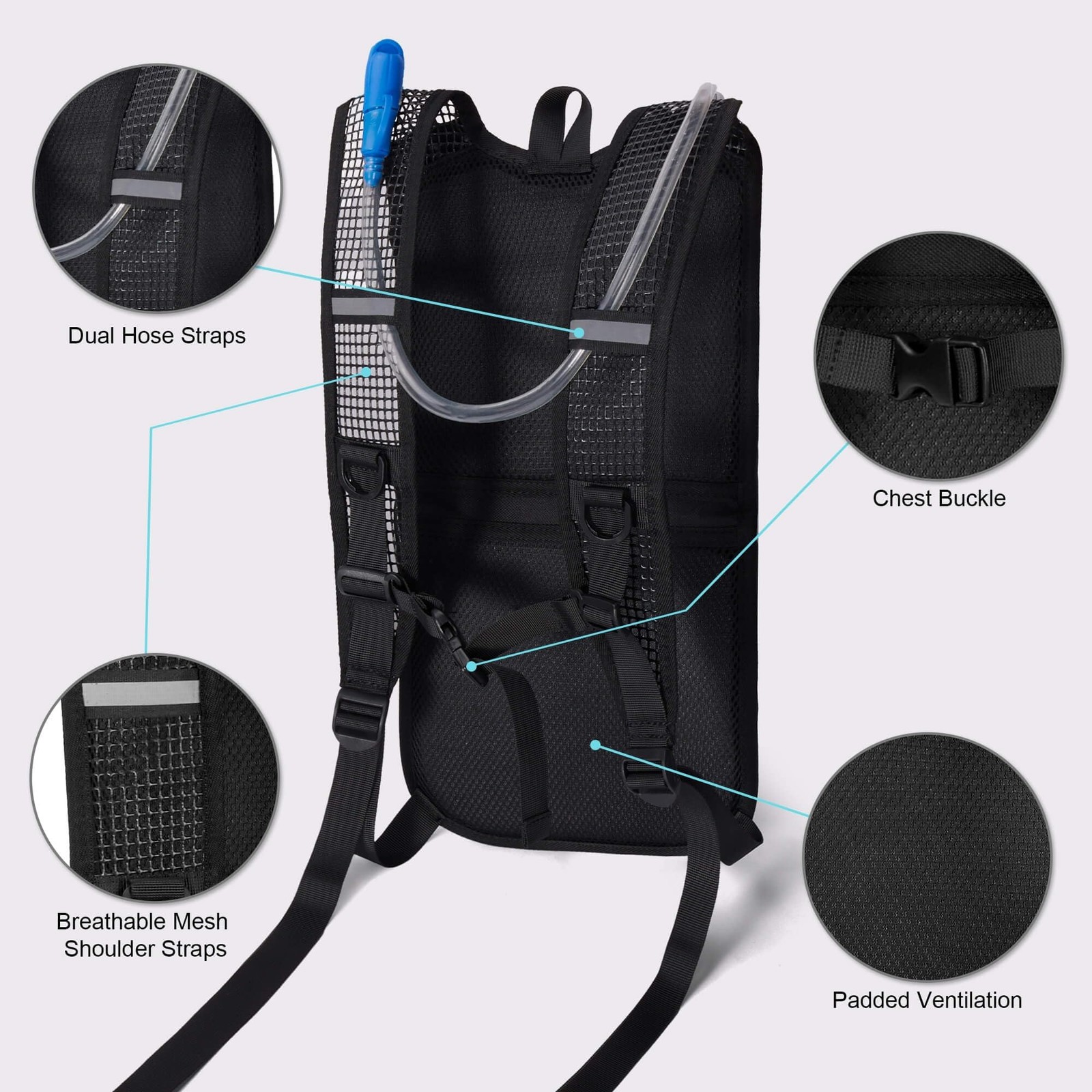 Hydration Backpack - Lightweight Hiking Water Backpack With 2l Water Bladder