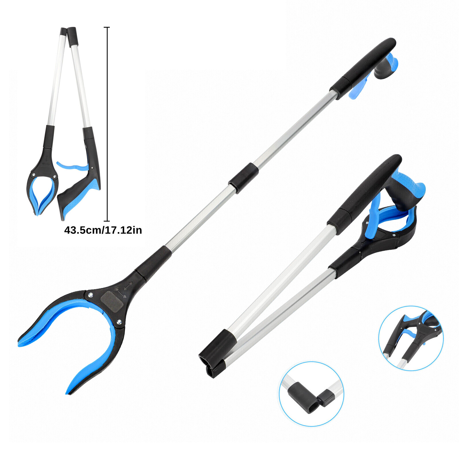 2 Pack 32" Grabber Tool 360° Swivel Head, Lightweight Extra Long, Trash Picker