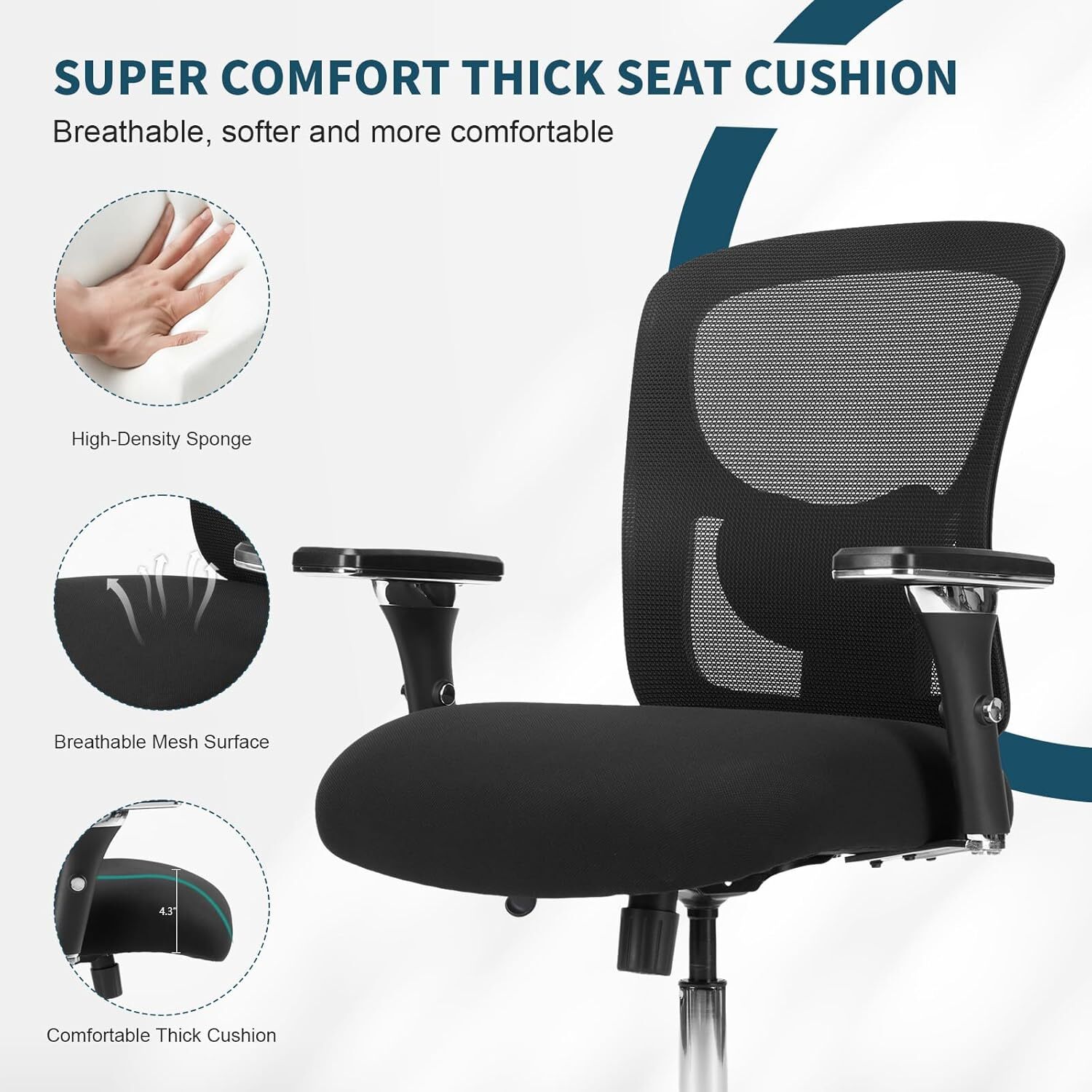 Adjustable Home Big and Tall Ergonomic Heavy Duty Office Desk Computer Chairs