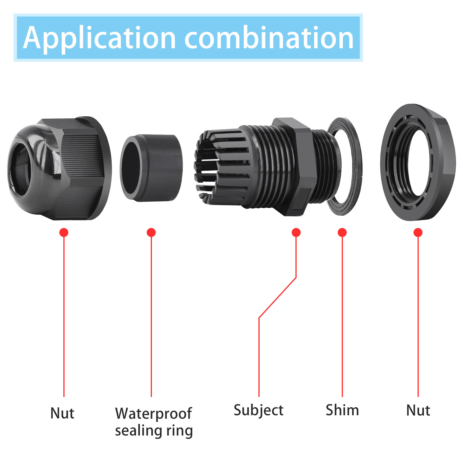 Electrical Junction Box ABS Plastic Waterproof Dustproof Cable Glands Connector