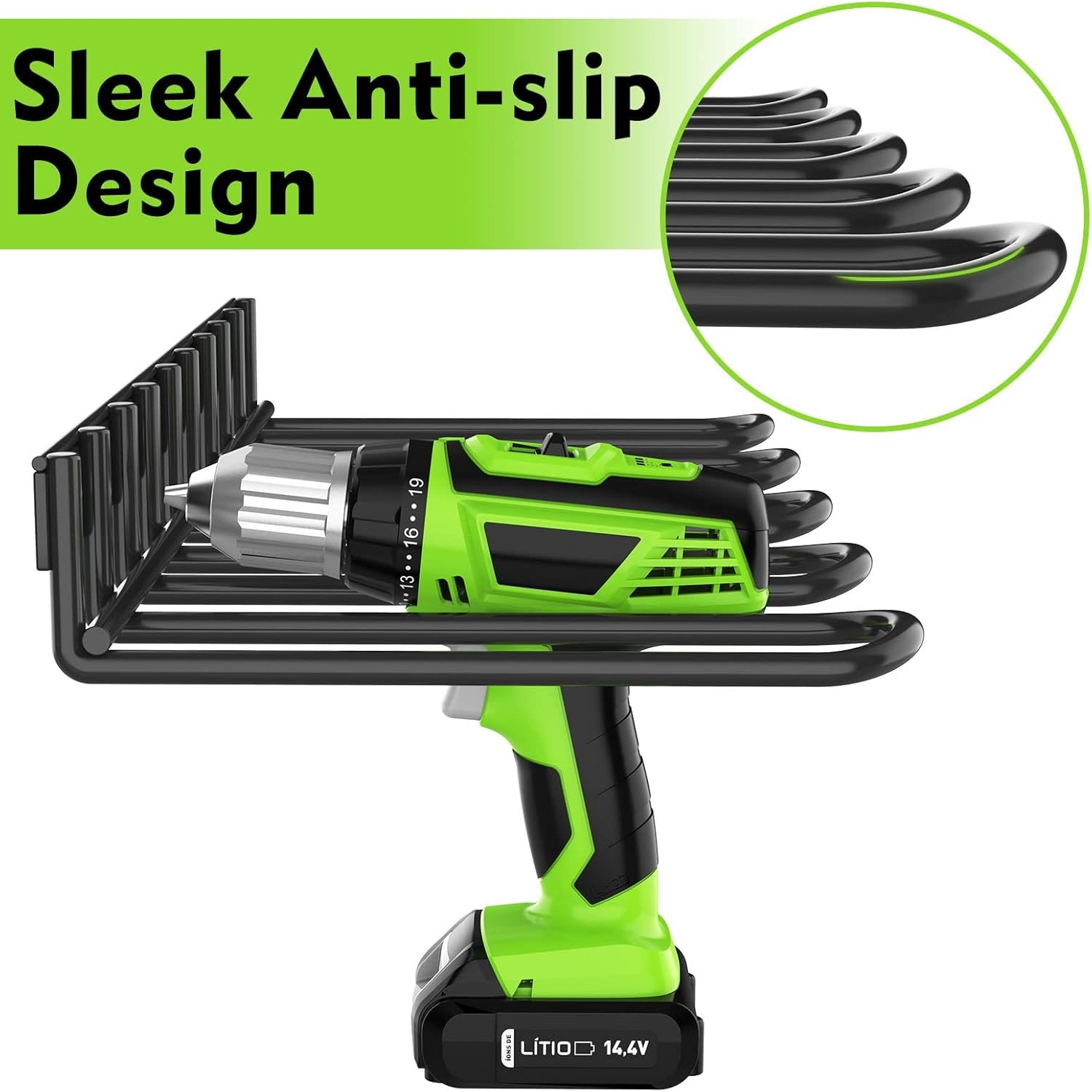 ENONCI Power Tool Wall Mount 2 Pack Drill Holder Heavy Duty