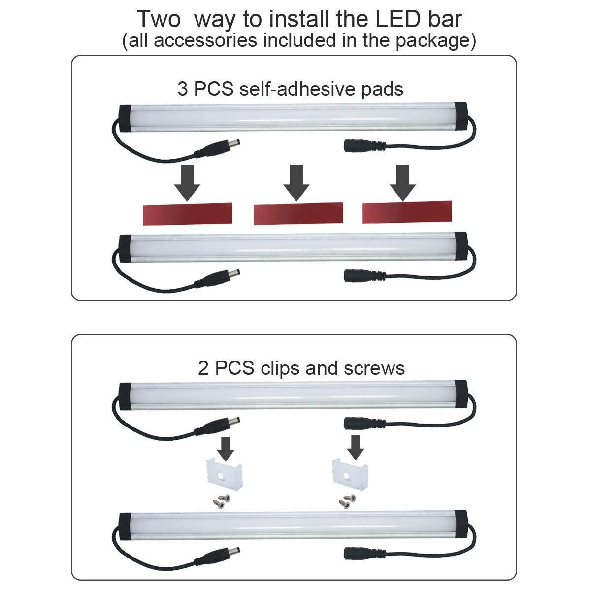 6 PCS 12 Inch LED Lighting Kit Plug in Daylight White 5000K Litever Kitchen