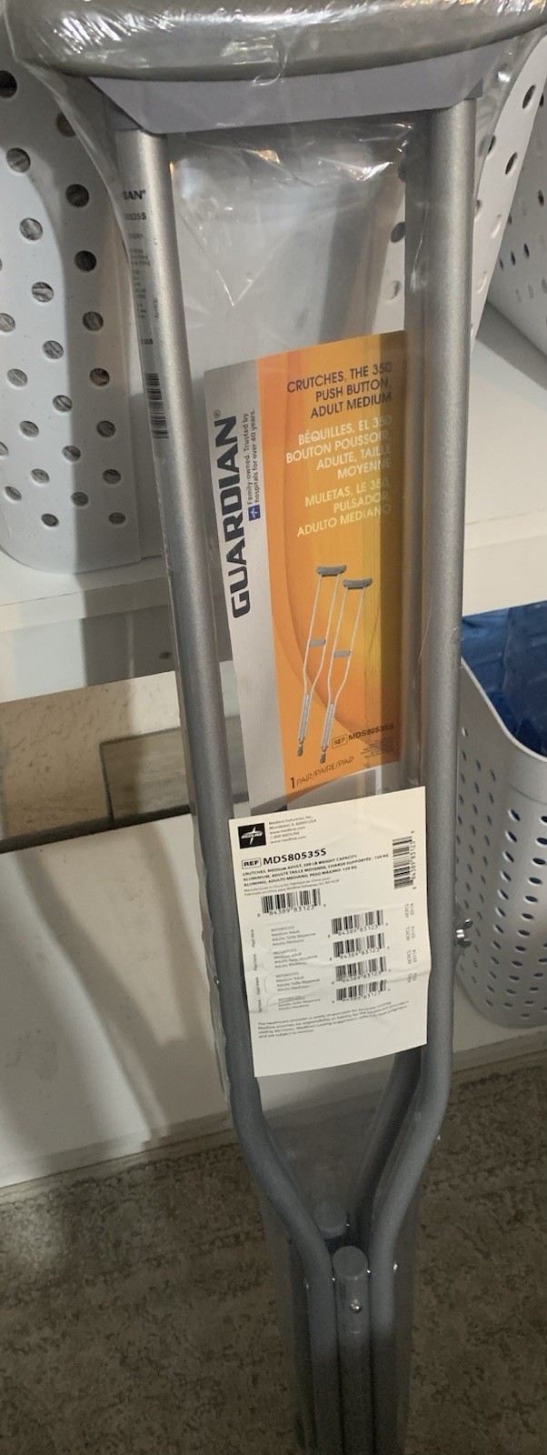 Brand New Medline Guardian Crutches Adult Medium Adjustable