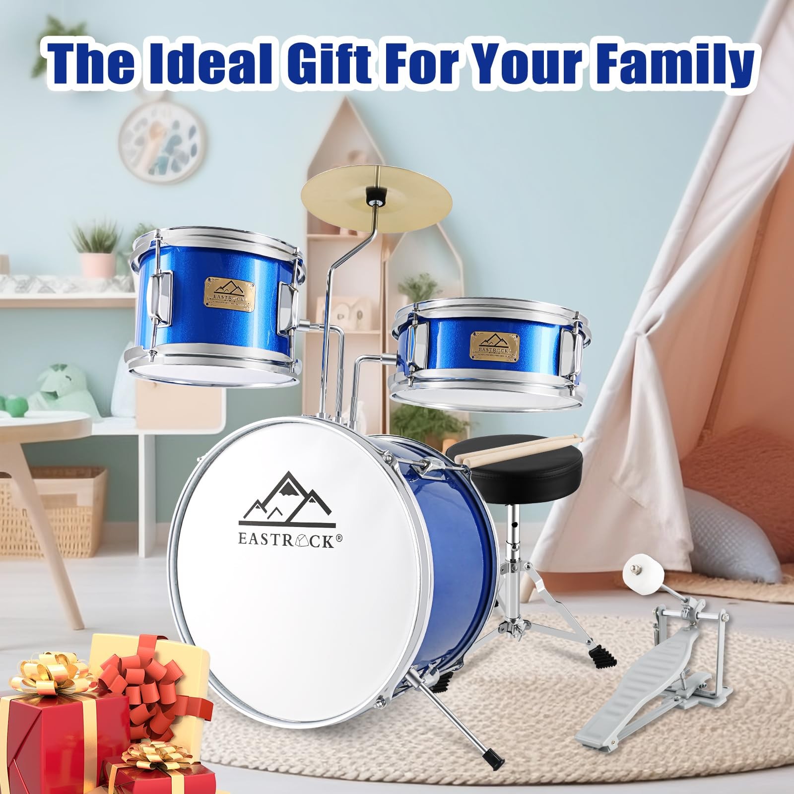 Junior Drum Set, 3 Piece 14'' Junior Drum sets for Drummer,Beginner, Drum Set...