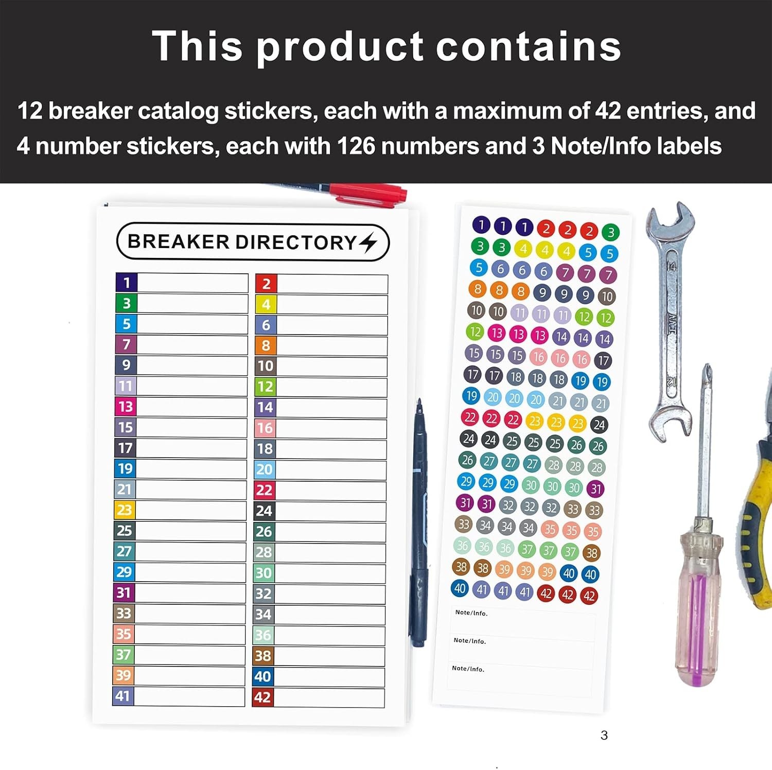 Reusable Electrical Box Labels - 16 Sheets for Easy Circuit Identification