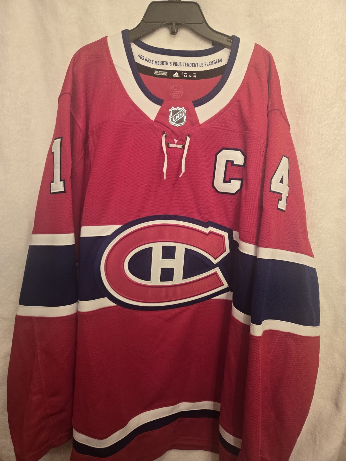 Montreal Canadiens Nick Suzuki #14 Adidas Sewn Jersey W/Strap Mens 54 NWT