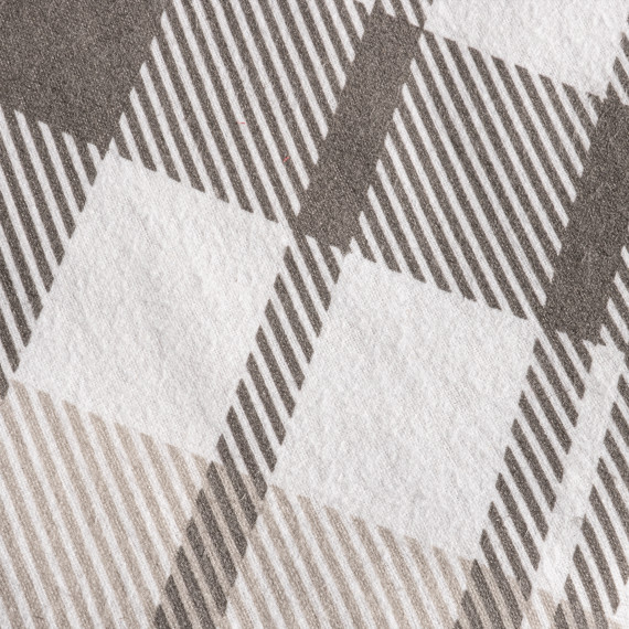 Bibb Home 4-Piece Flannel Sheet Set Printed (Grey Plaid, Twin)