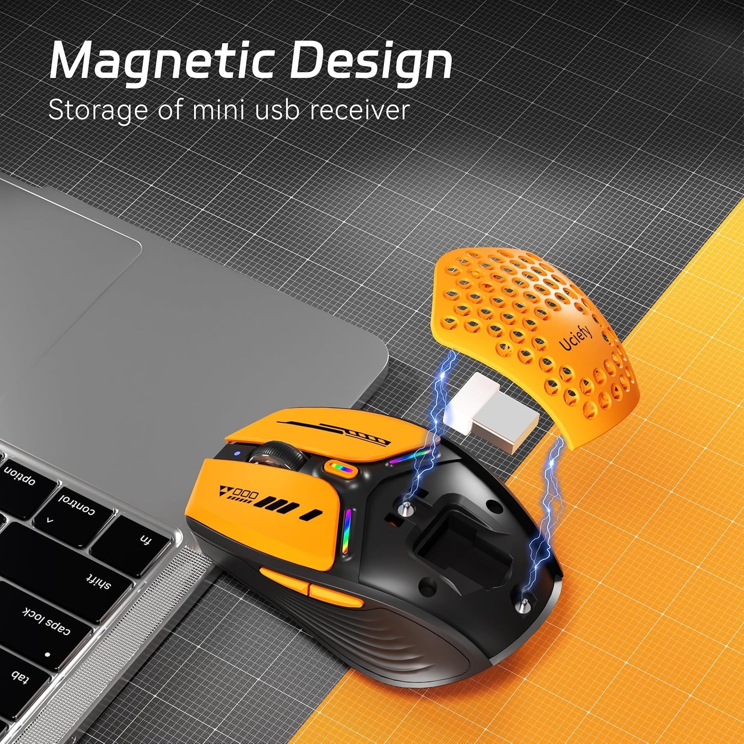 Bluetooth Wireless Mouse, (Bt5.0/5.1+2.4Ghz) USB C Rechargeable LED Mouse Batter