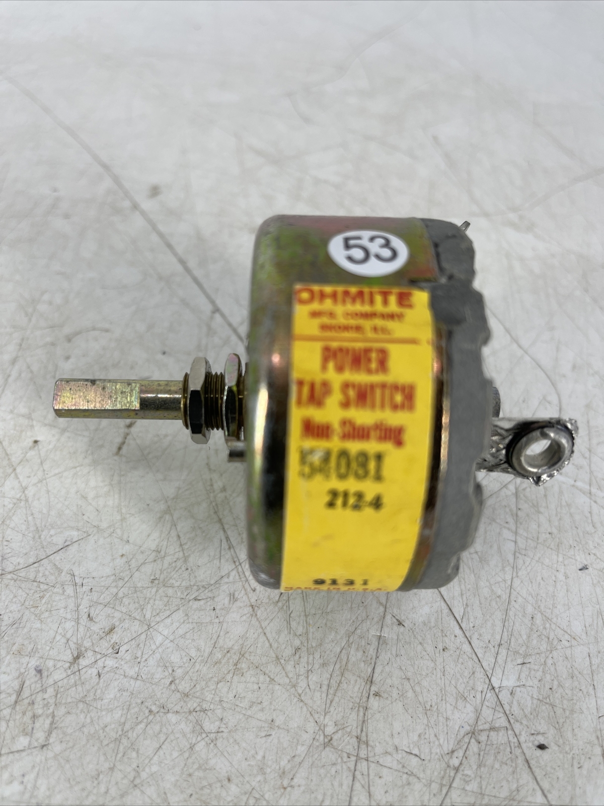 Ohmite Power Tap Switch Non-Shorting 54081, 212-4, 9131