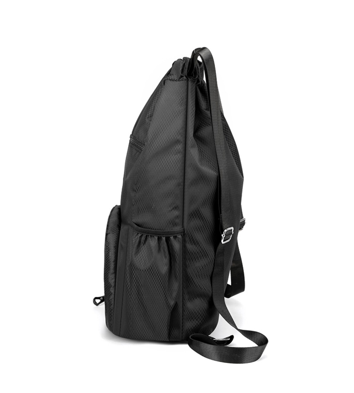 Waterproof Drawstring Backpack Workout Sports Duffle Bag Black