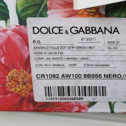DOLCE & GABBANA Shoes Black Suede Embellished Heels Sandals EU36.5 / US6 1190usd