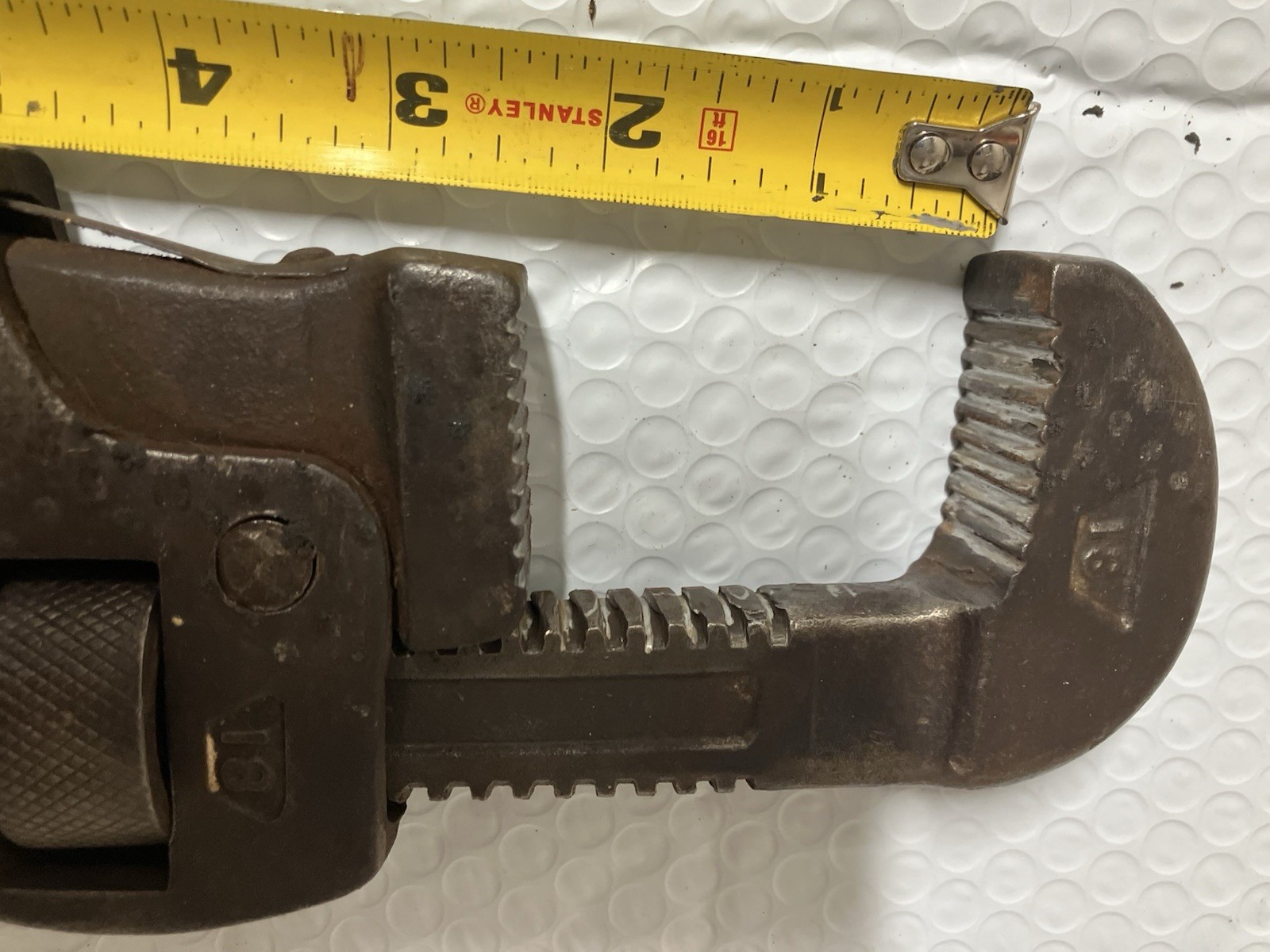 Vintage 18” Pipe Wrench Marked Steel Drop Forged