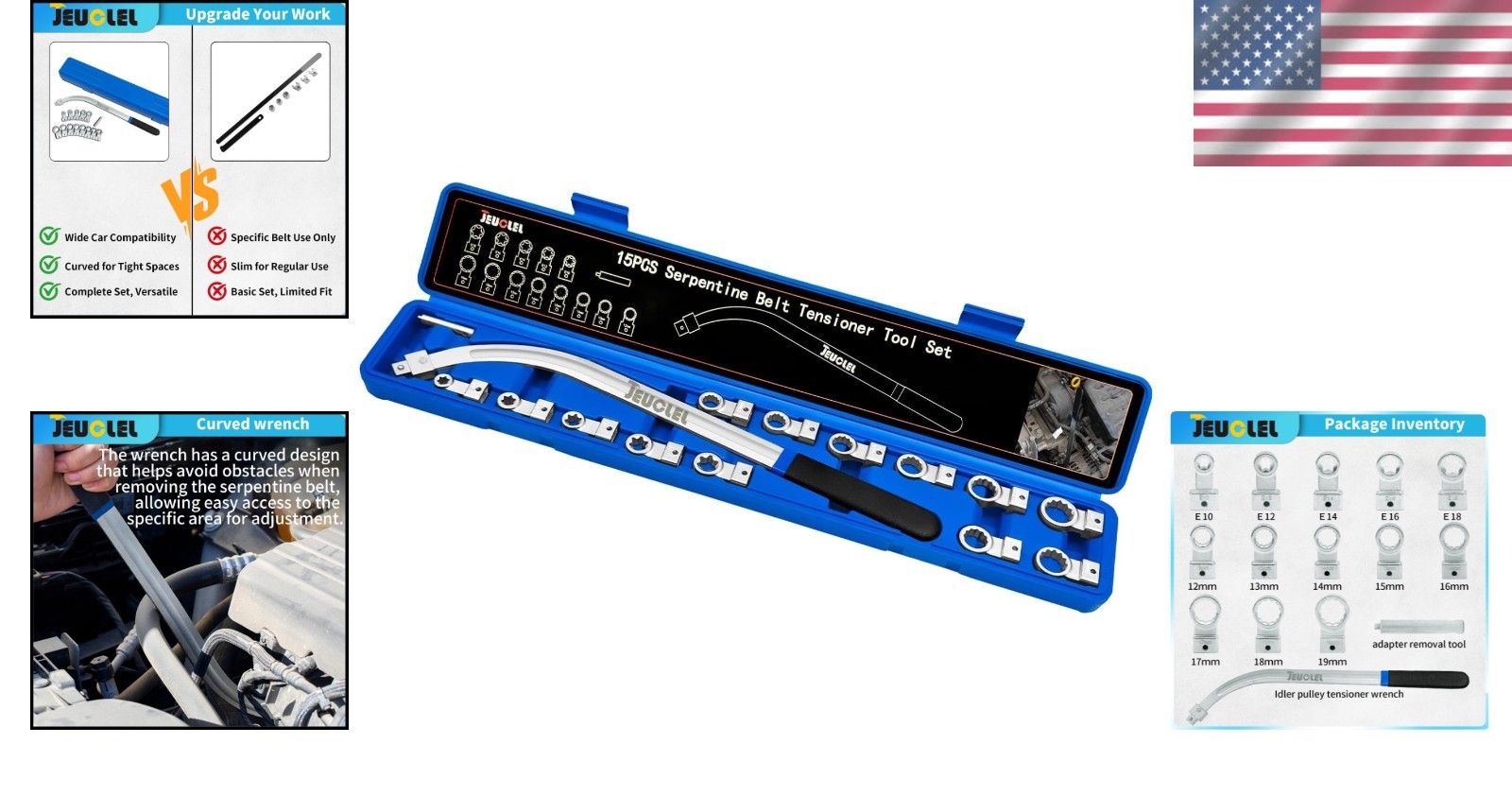 Engine Timing Belt Tensioning Tool Set - Serpentine Pulley#
