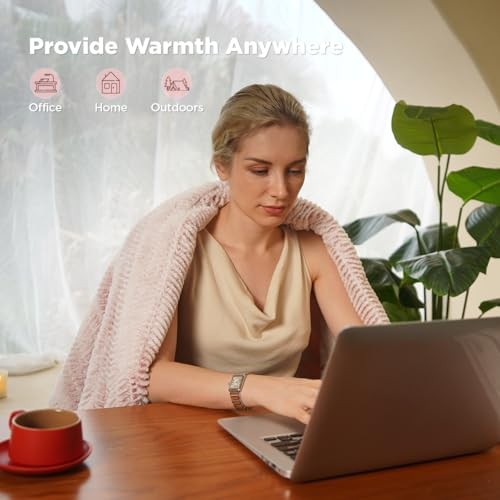 Heated Blanket Electric Blanket 50" x 60" - Cozy Soft Heated Throw Frosty Pink