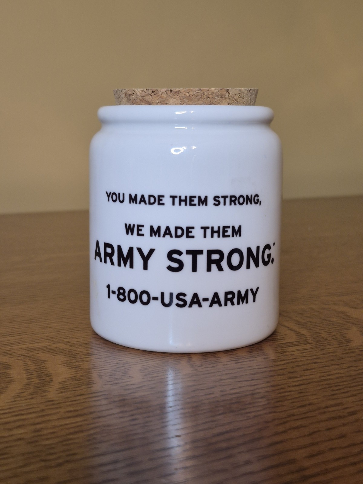 ARMY Strong Trinket Jar With Cork Lid