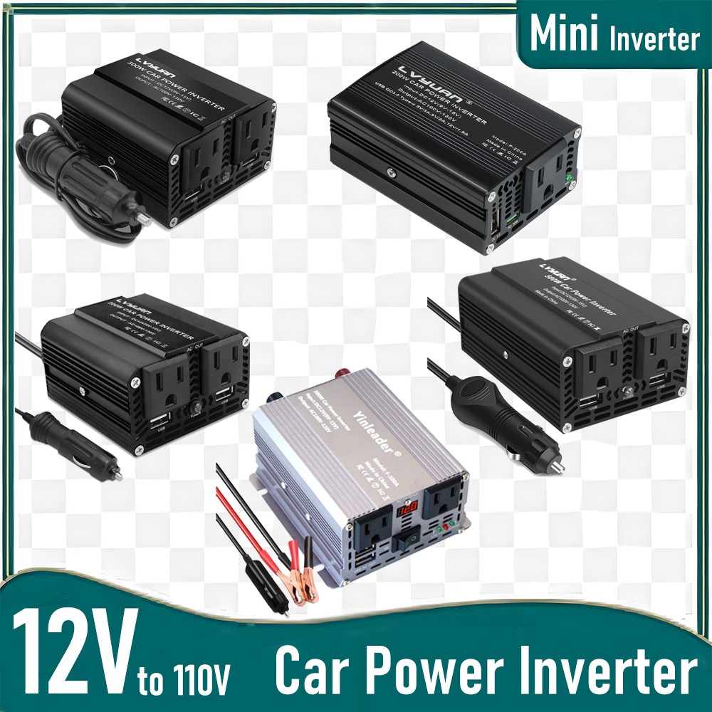 500W 300W 200W Car Power Inverter 12V to 110V Mini Converter for Laptop Phone