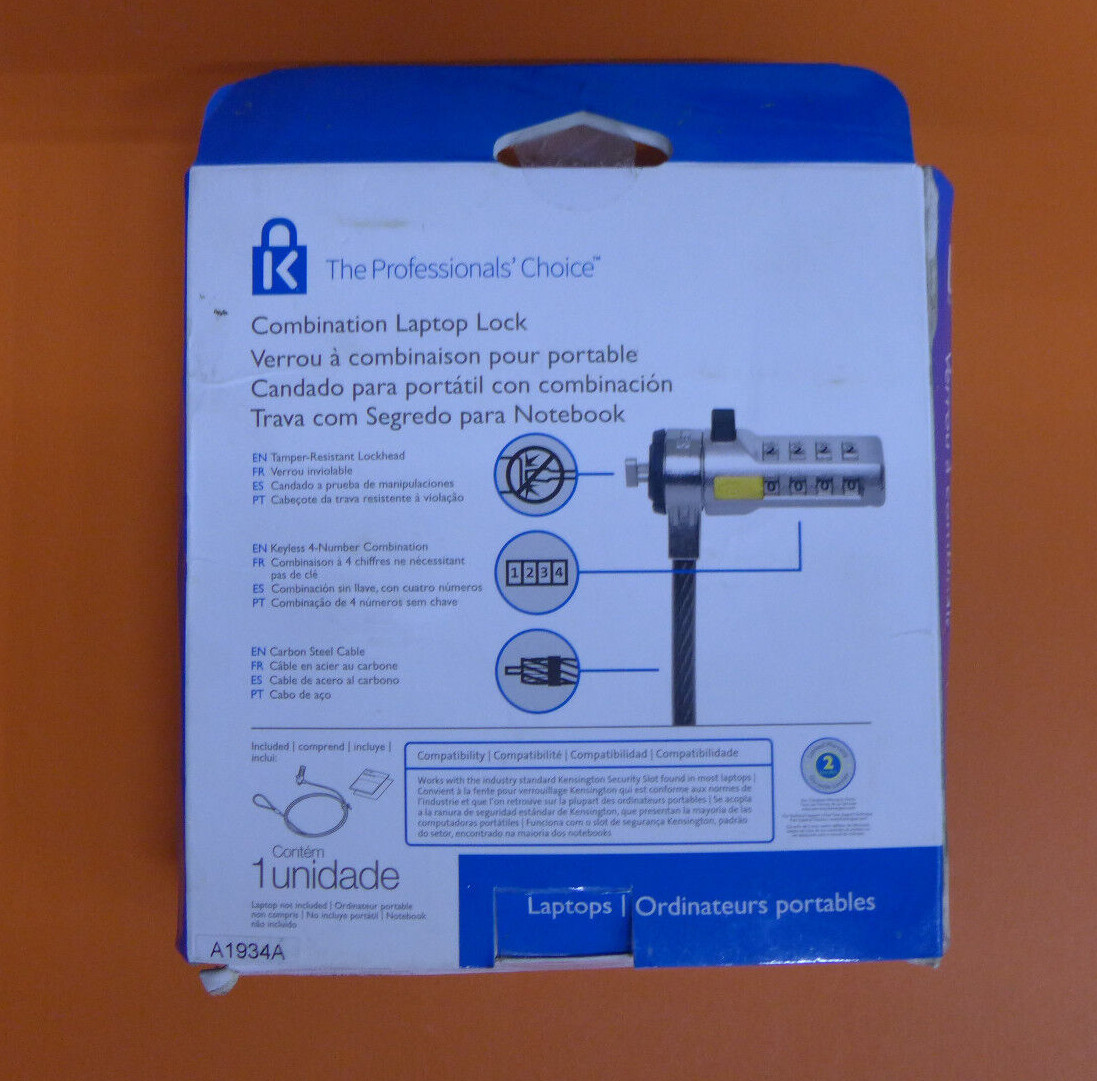 NEW Kensington Combination Laptop Cable Lock 9DCPM
