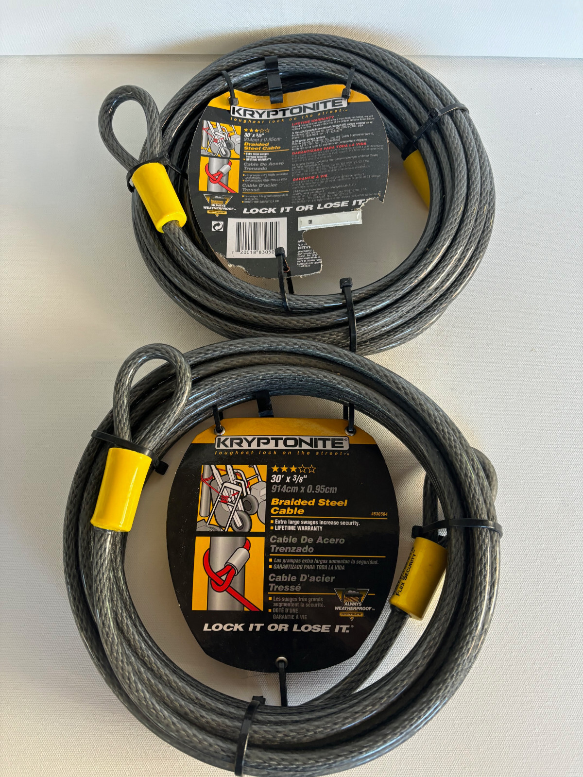 Kryptonite Braided Steel Cable Set of 2