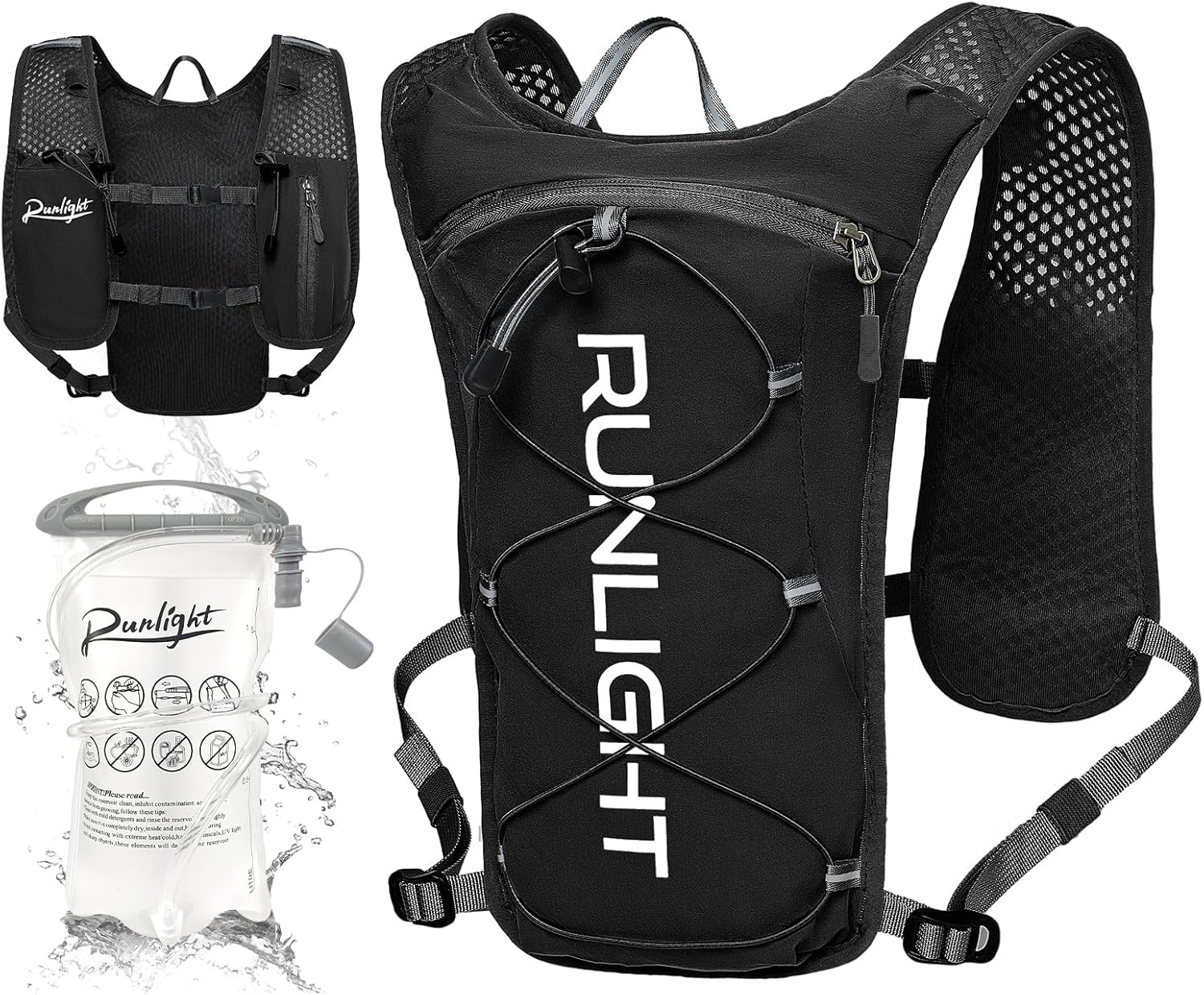 Running Vest for Women Men Lightweight Hydration Backpack Pack with 1.5L Water B