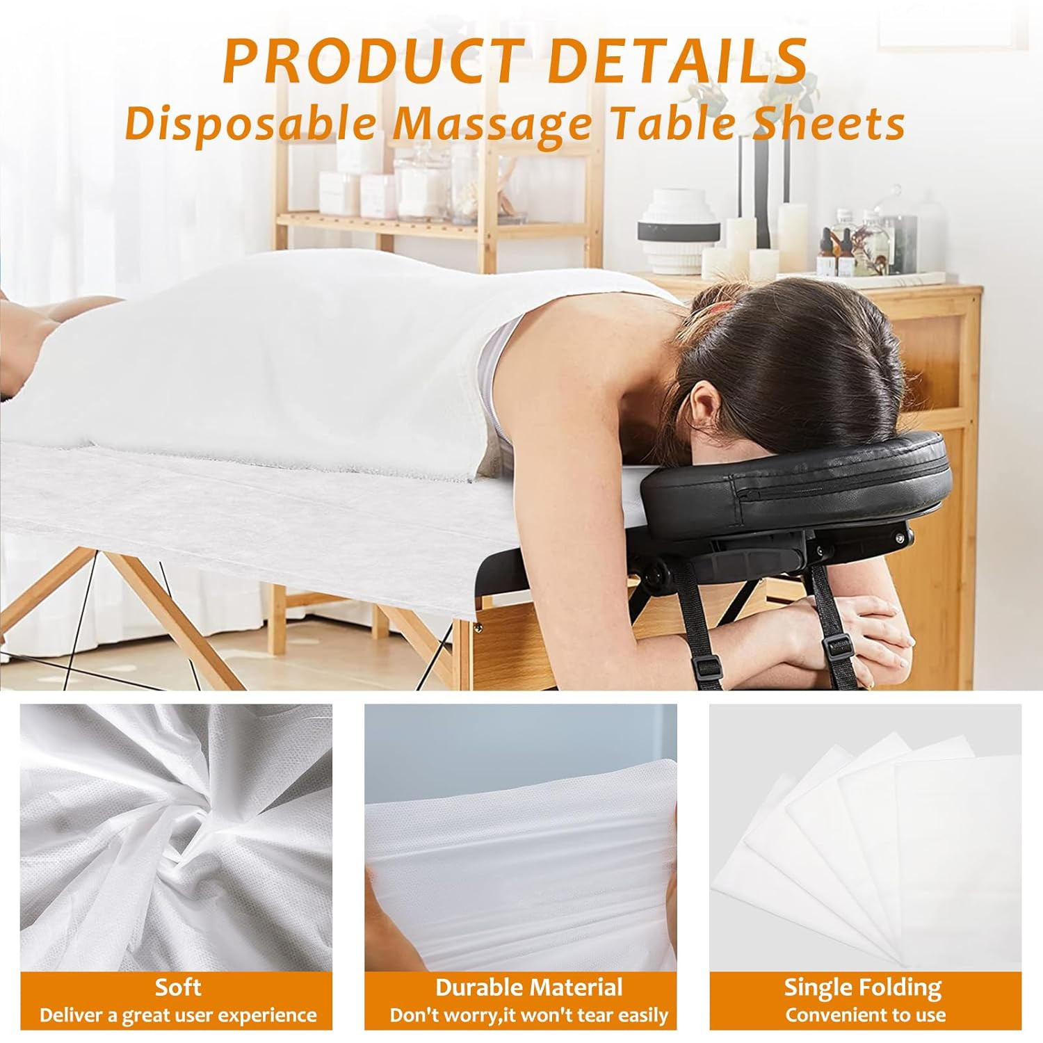100PCS Massage Table Sheets, Disposable Bed Sheets for Massage Table, Spa Bed Co