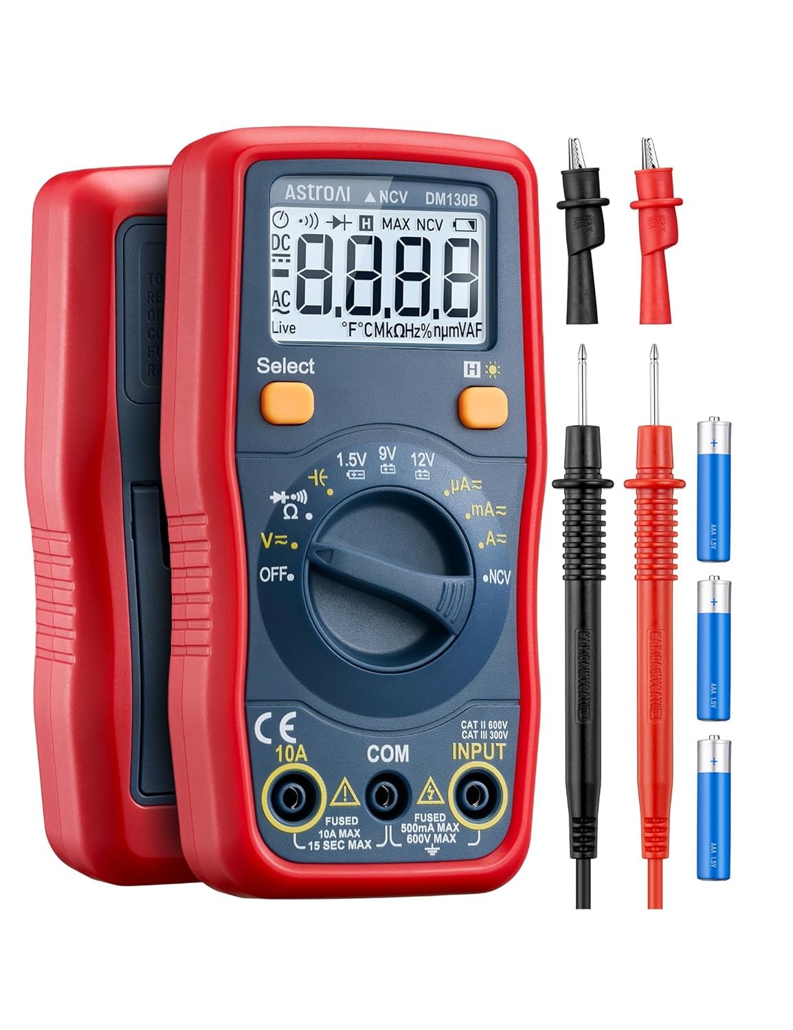 DMM with Large LCD, Data Hold, NCV Function, Kickstand