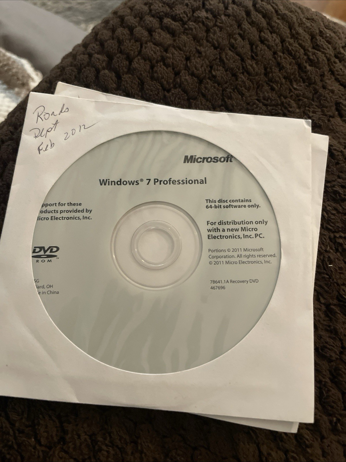 Windows 7 Professional 64 Bit, Windows 7 Drivers & Updates 64 Bit Never Used