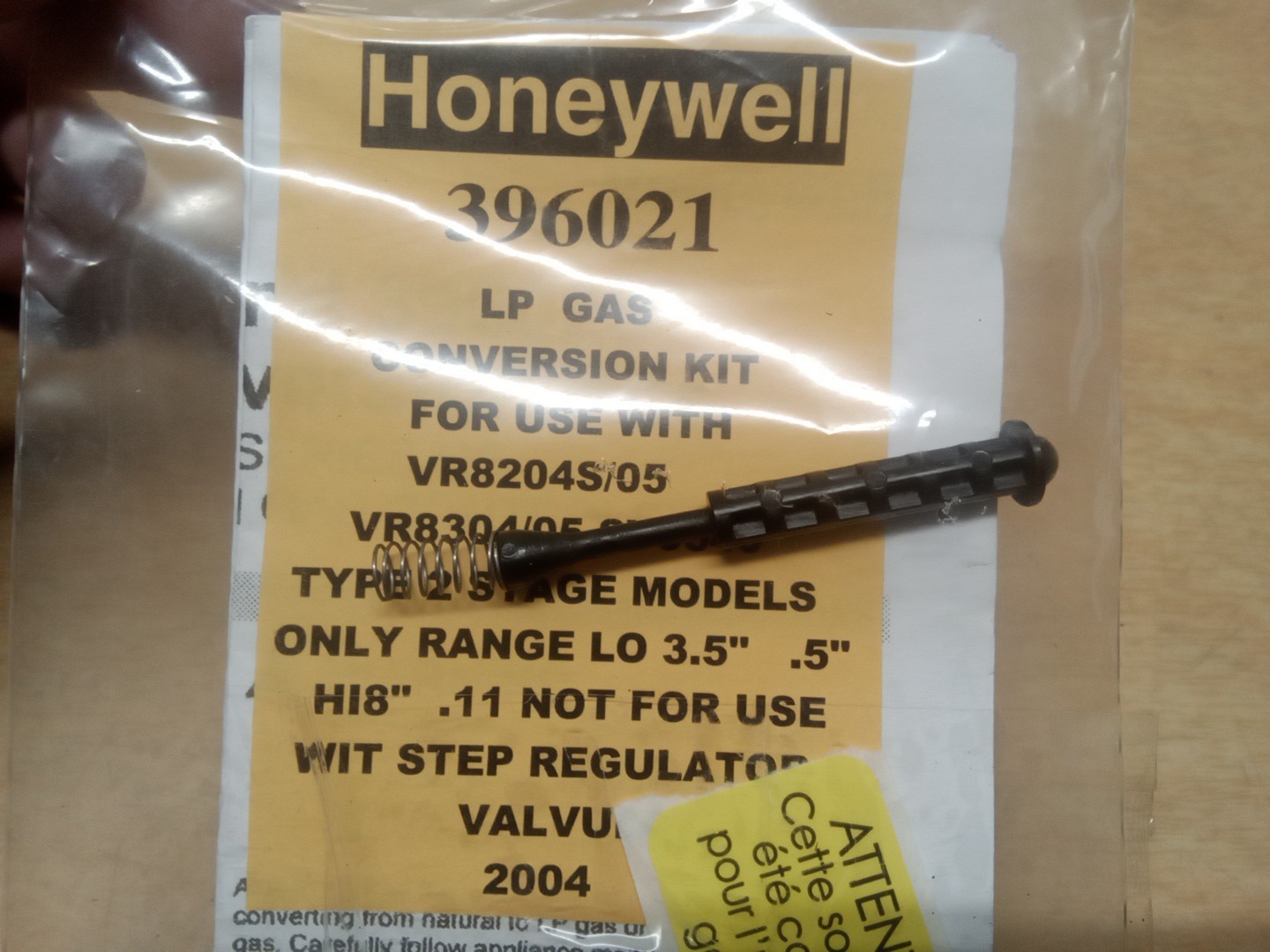 Honeywell 396021 LP 2 Stage Conversion Kit