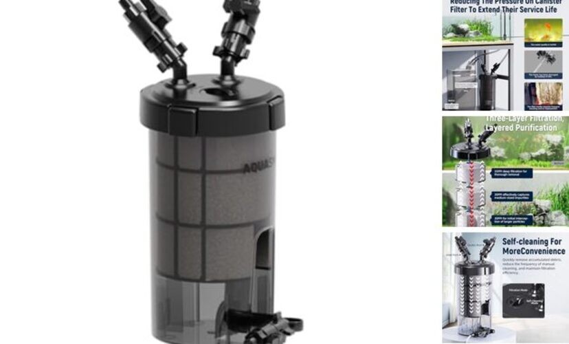 Non-Powered Prefilter Canister Filters for Aquarium,Self-Cleaning Aquarium