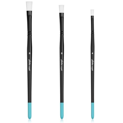 Weathering Paint Brushes- 3pcs Flat Paint Brushes Set for Weathering-Flat