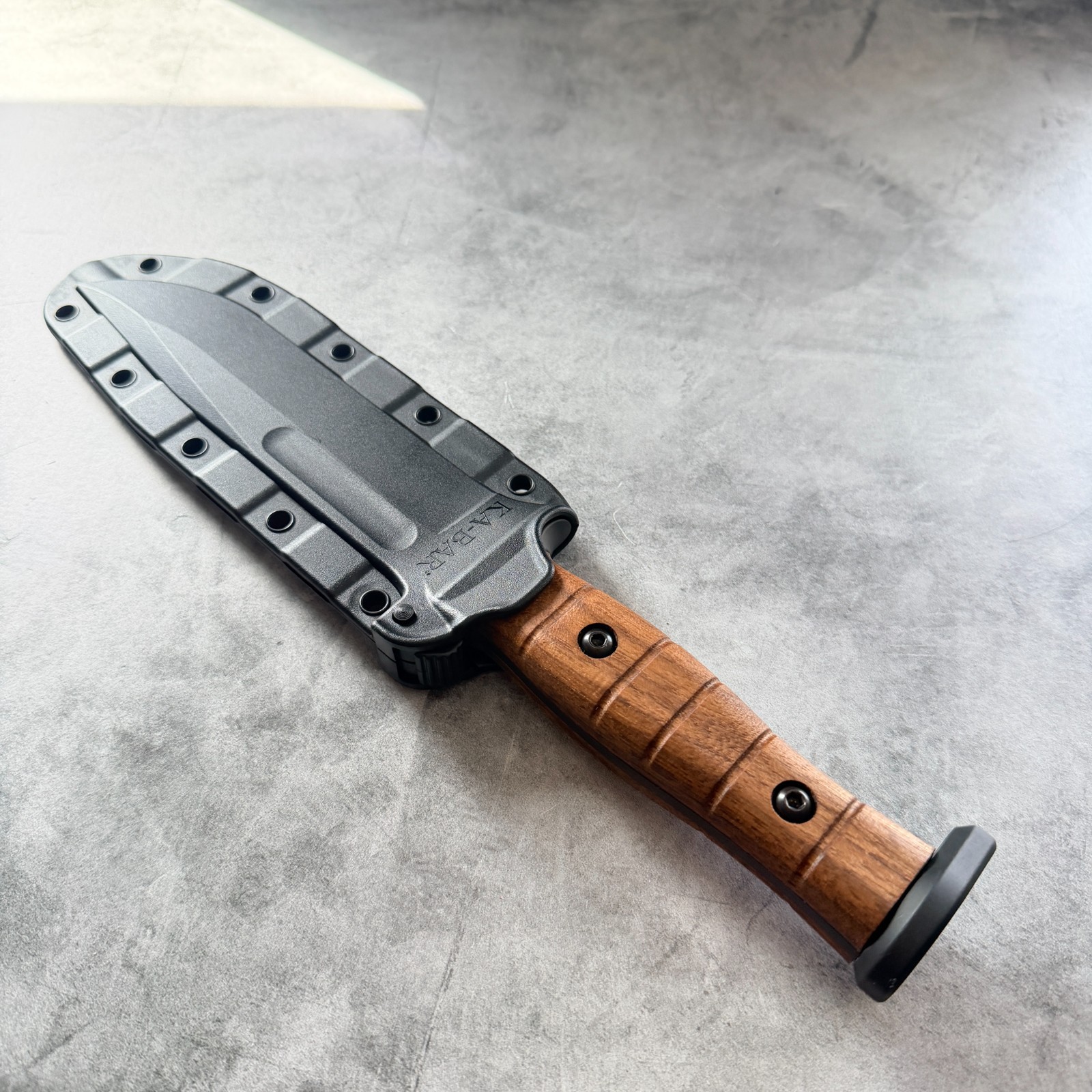 Smooth walnut handles scales for Ka-Bar Slabby