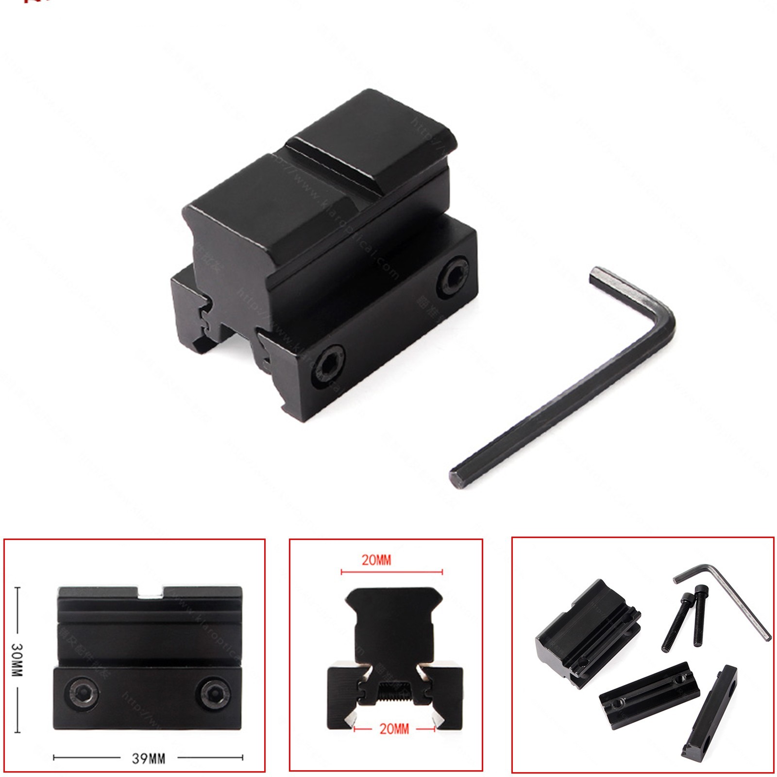 11mm Dovetail to 20mm Extension Weaver Picatinny Rail Scope Mount Base Adapter