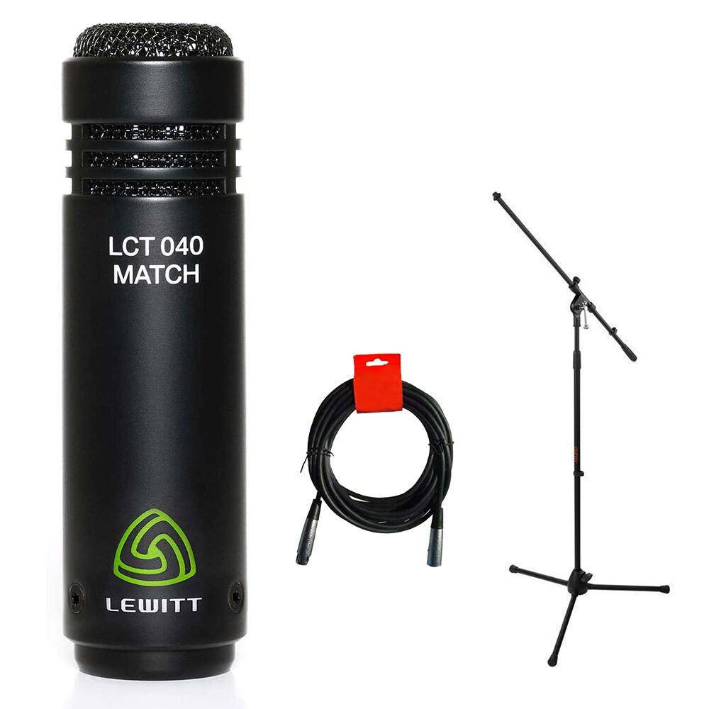 Lewitt LCT 040 MATCH Instrument Microphone w/ Mic Stand and XLR Ccable