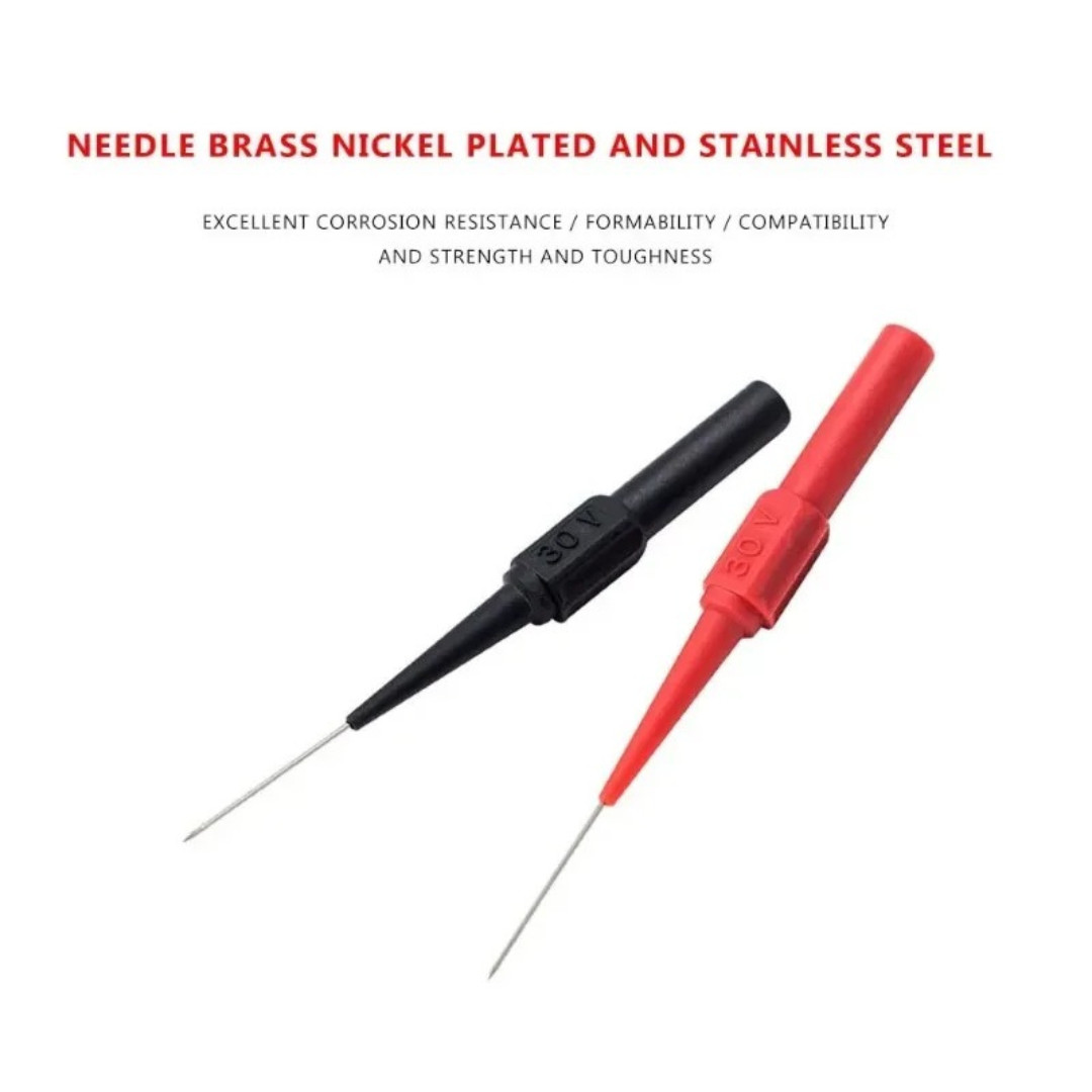 10PCS Multimeter Test Lead Extension Back Piercing Needle Tip Probes Kit