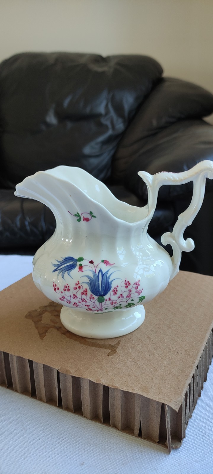 Antique Porcelain Creamer, Pattern 370 Attributed To Harris+Goodwin C.1836