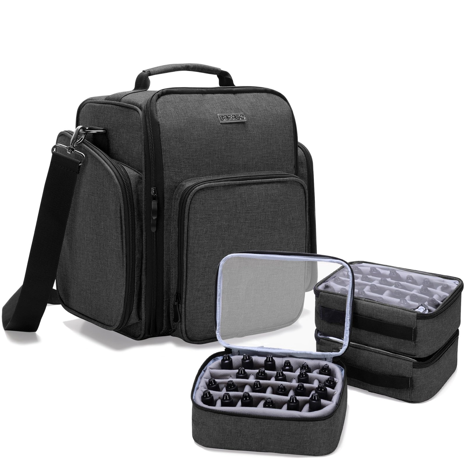 BAFASO Paint Case Hold 72 Bottles of 0.57 9.5 x 7.5 x 11.5 inches, Black
