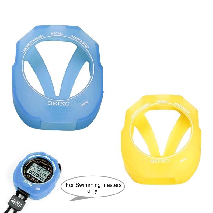SEIKO Silicone Case SVAZ013 for Stop Watch Swimming Master Yellow/Blue Japan New
