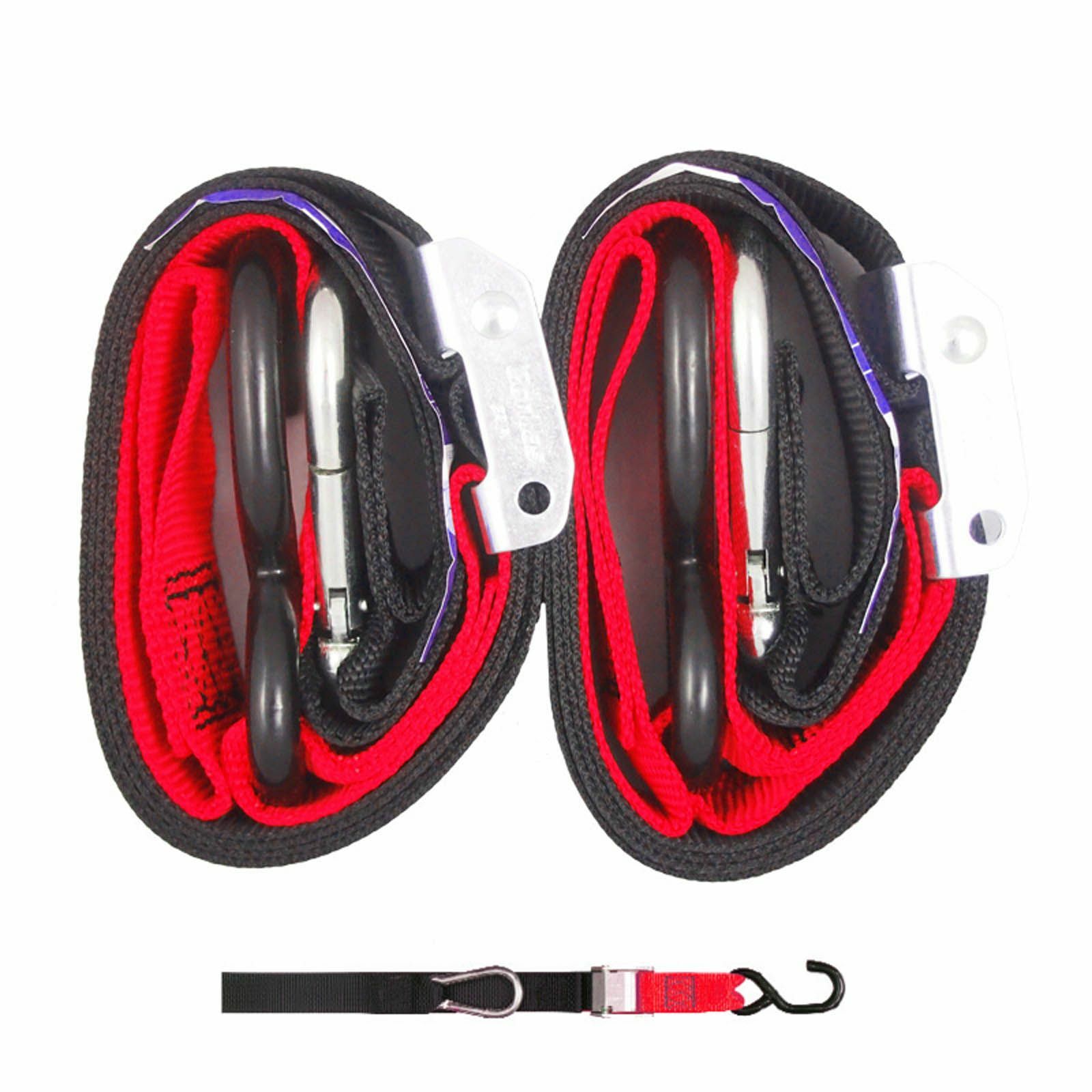 Black/Red GORILLAS GRIP Heavy Duty Motorbike Tie Down Straps AUSTRALIAN MADE