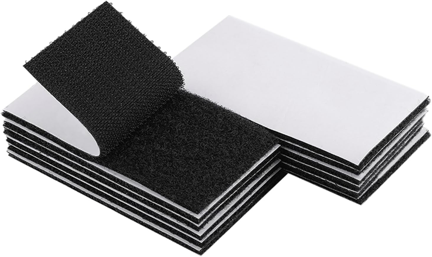Melsan 2x4 Inch Adhesive Square Hook and Loop Tape - 12 Sets - Sticky Back Faste