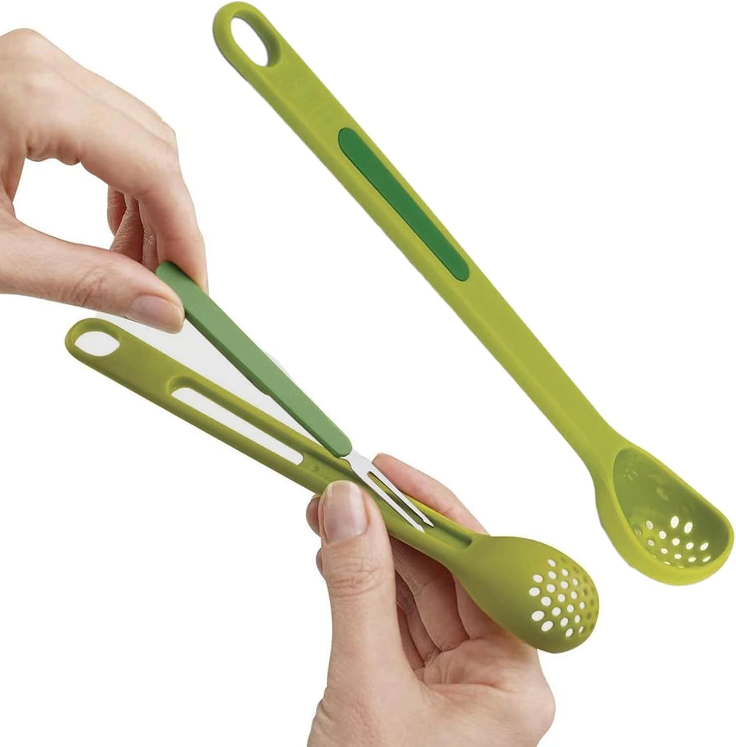 2 In 1 Olive Spoon and Pickle Fork Set Long Handle Jar Grabber Kitchen Tool