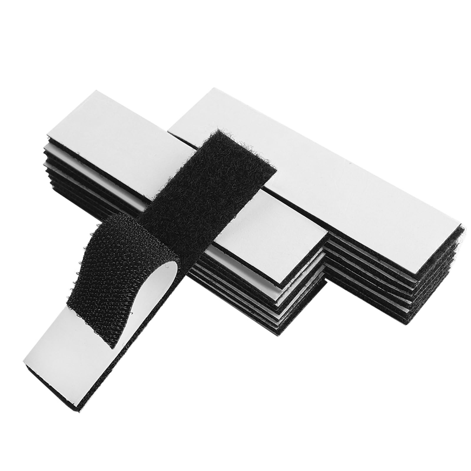 Melsan 1x4in Hook and Loop Strips Adhesive Black 15 Sets Strong Mounting Tape